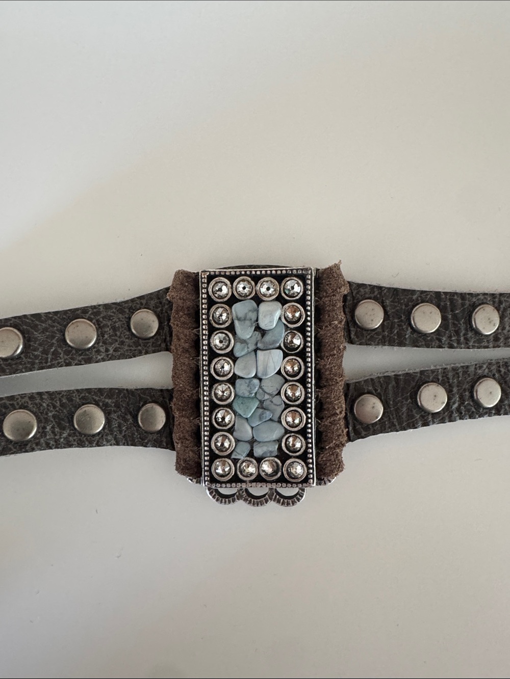 Leather rock bracelet
